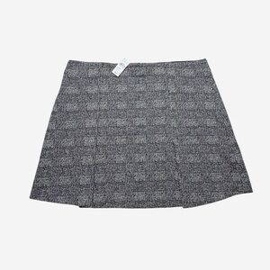 NWT LOFT Check Pull-On A-Line Mini Skirt Size XXL 2XL Black White Elastic Waist